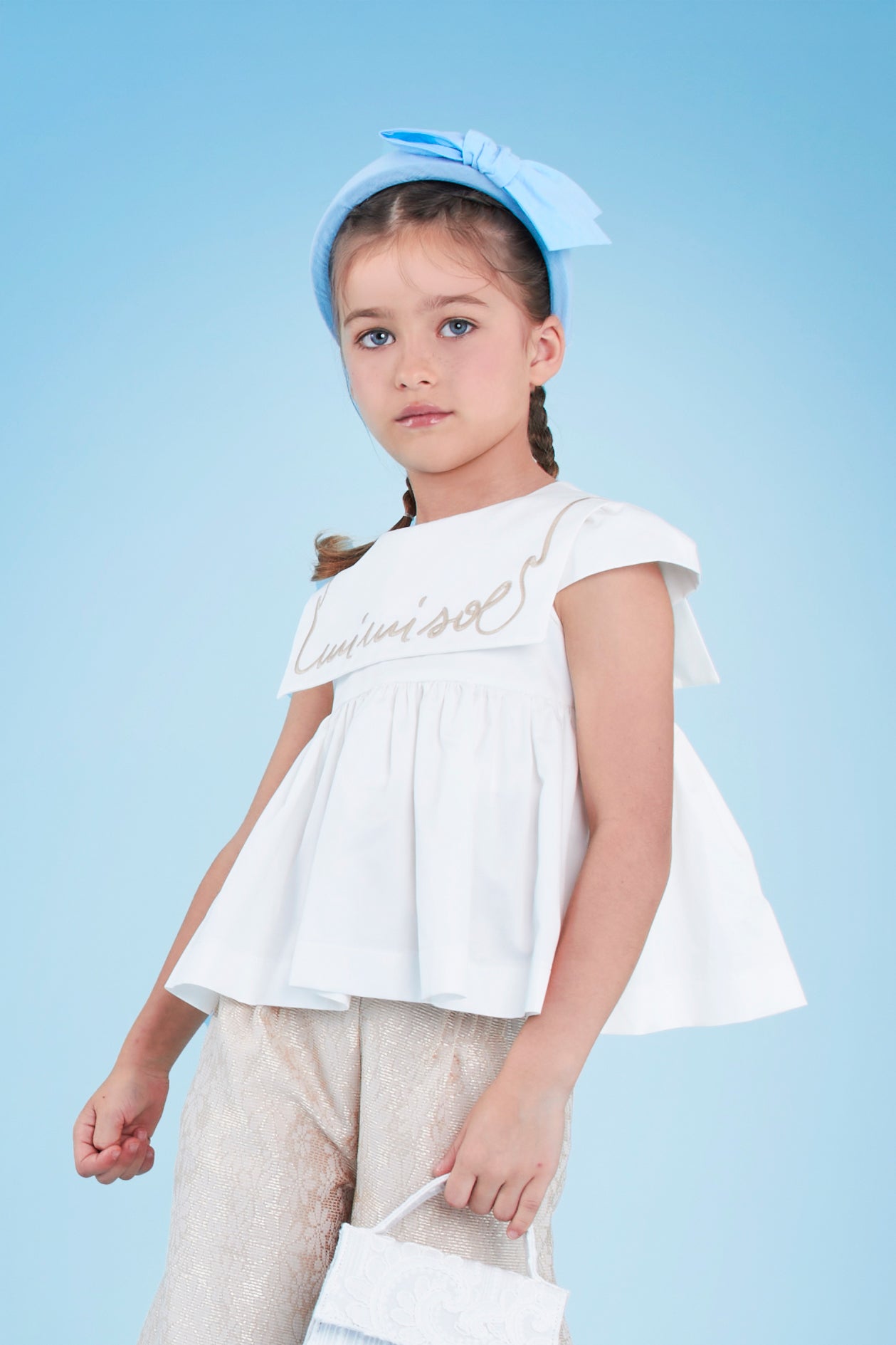 Logo-embroidered cotton top