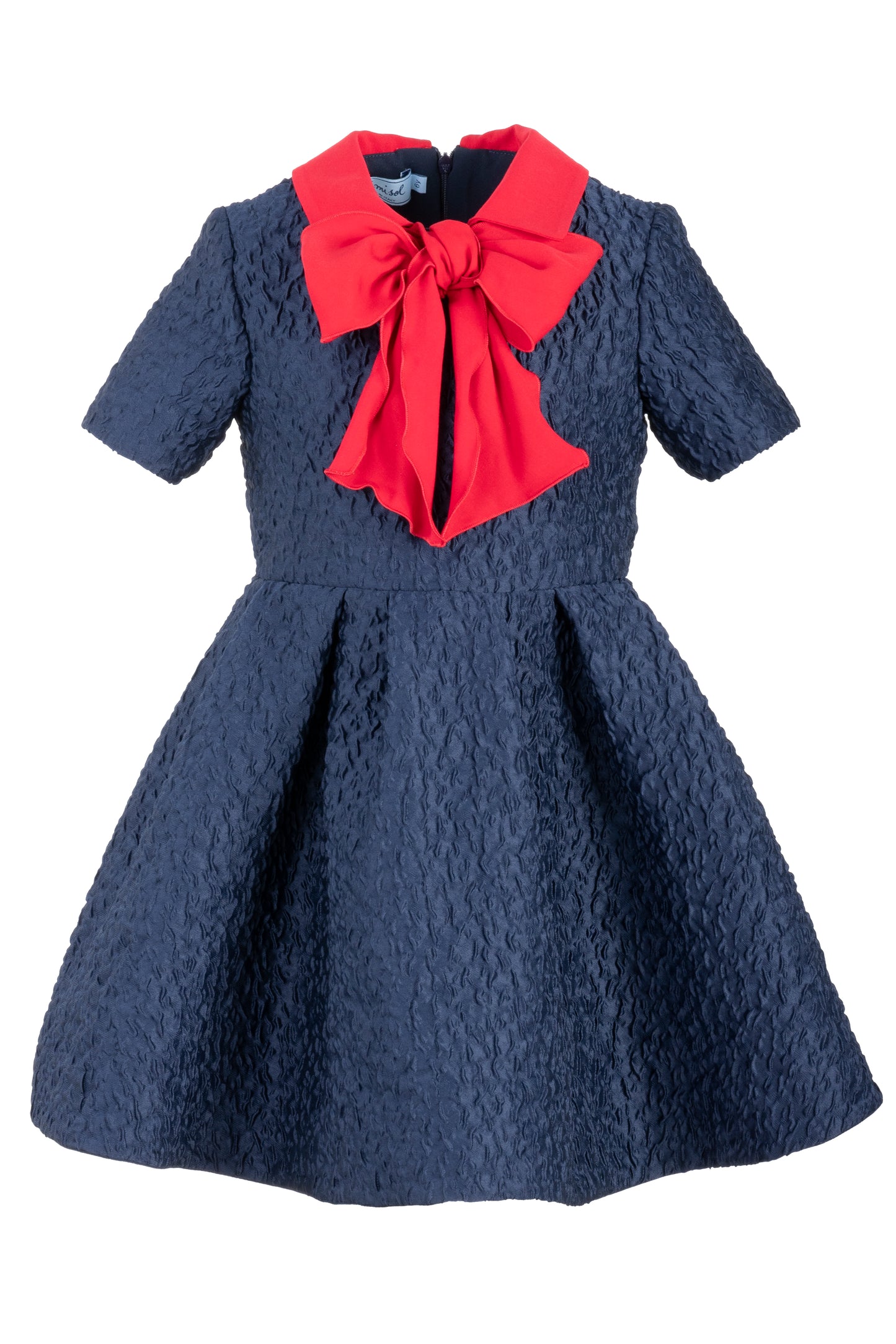 Abito in tessuto jacquard con fiocco