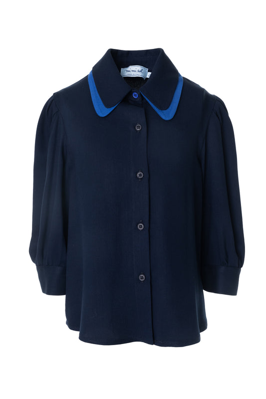 Camicia con colletto bicolore