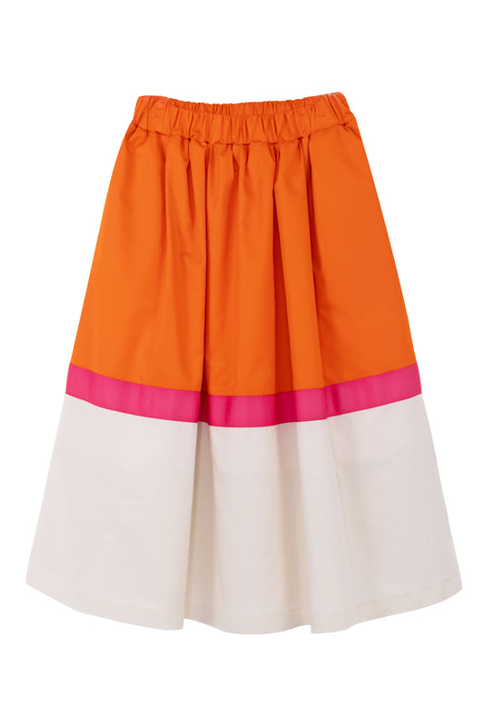 Gonnellone color block in cotone