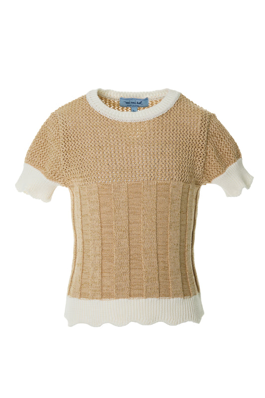Lurex-cotton knit top