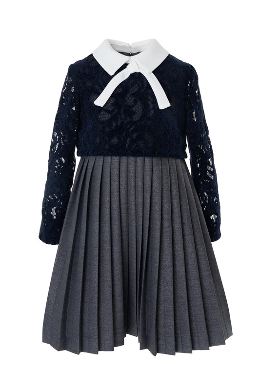 Abito plissato in pizzo vellutato