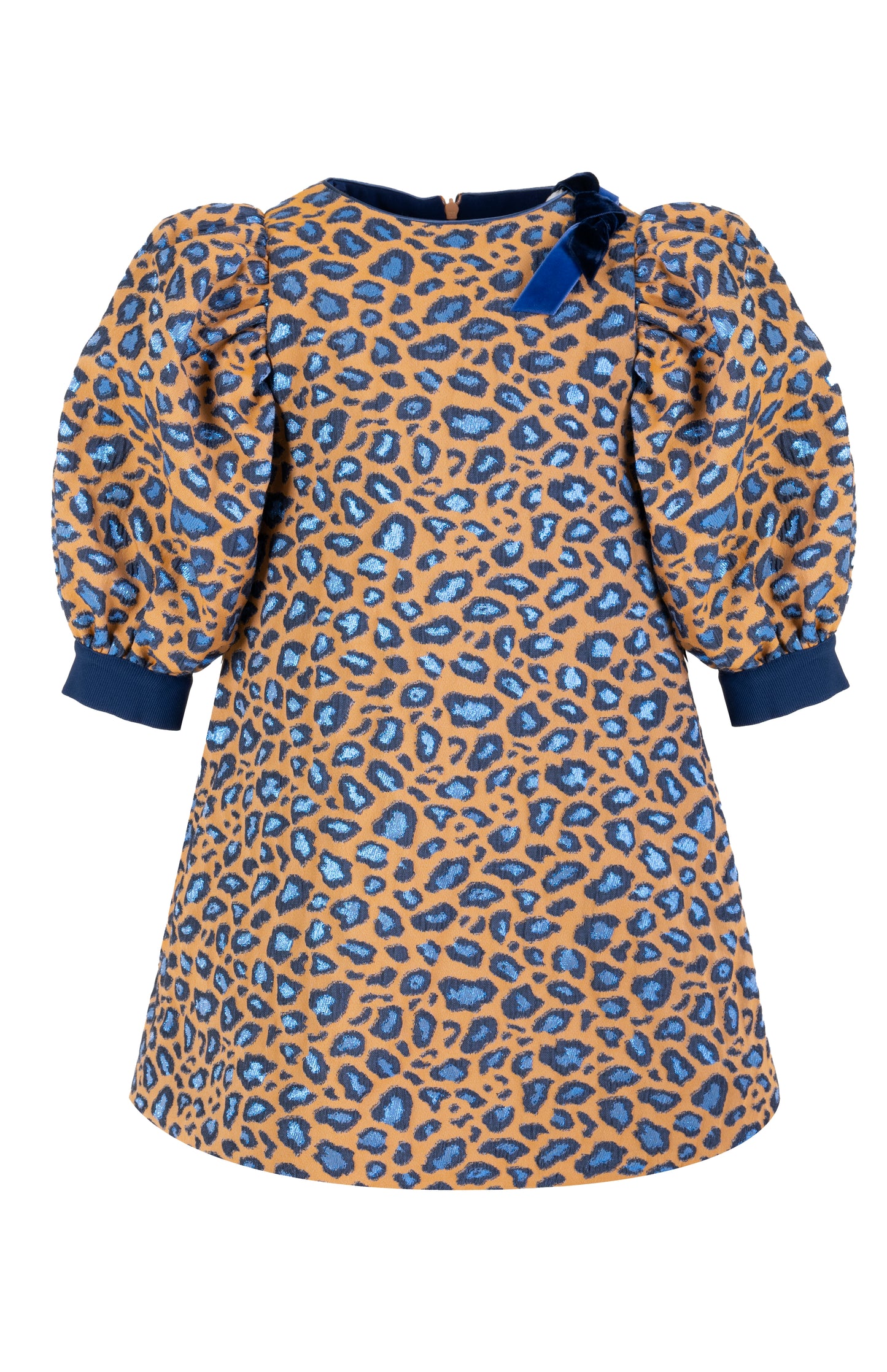 Abito in jacquard leopardato