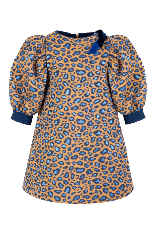 Abito in jacquard leopardato