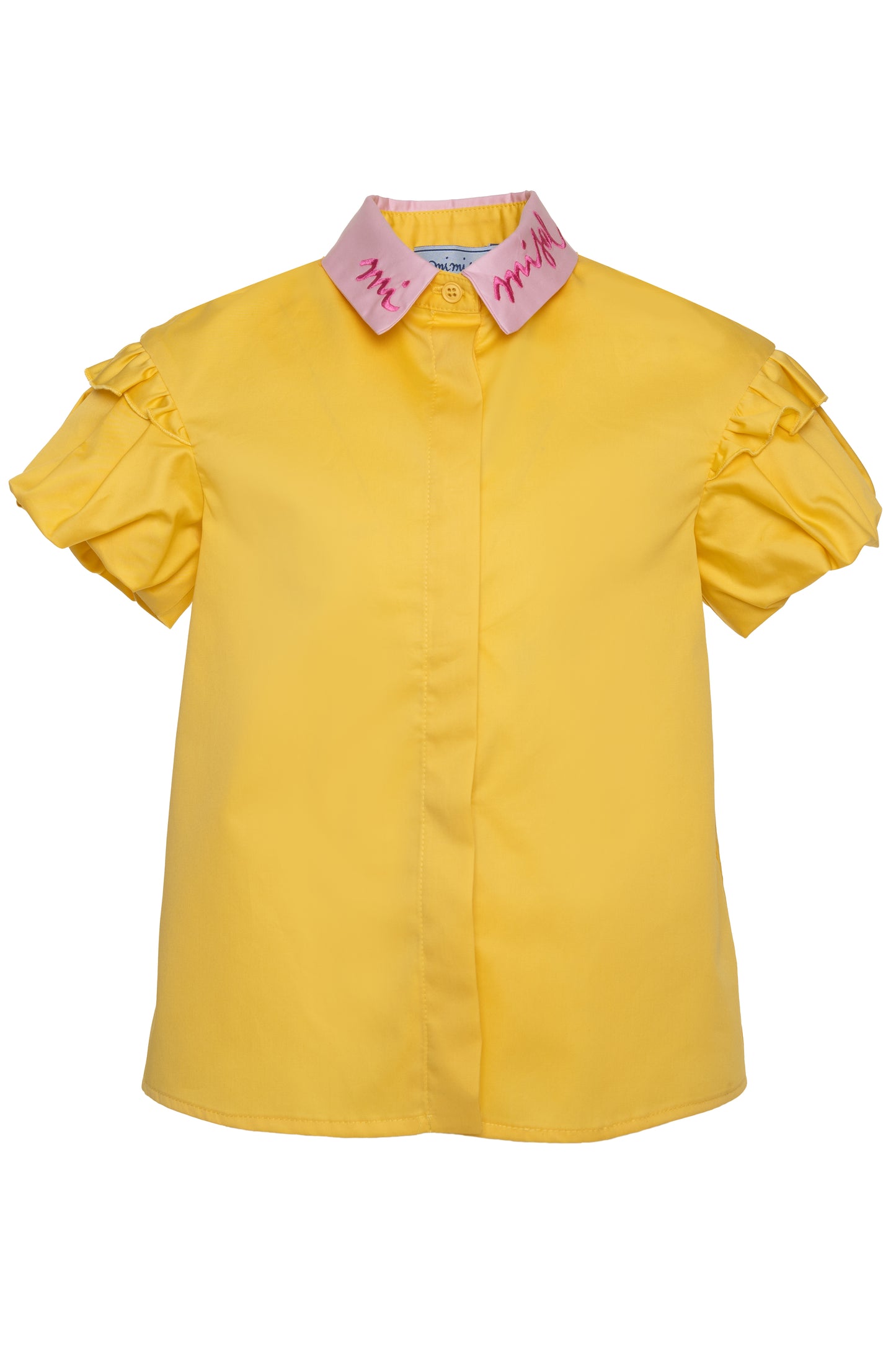 Camicia in cotone con logo ricamato