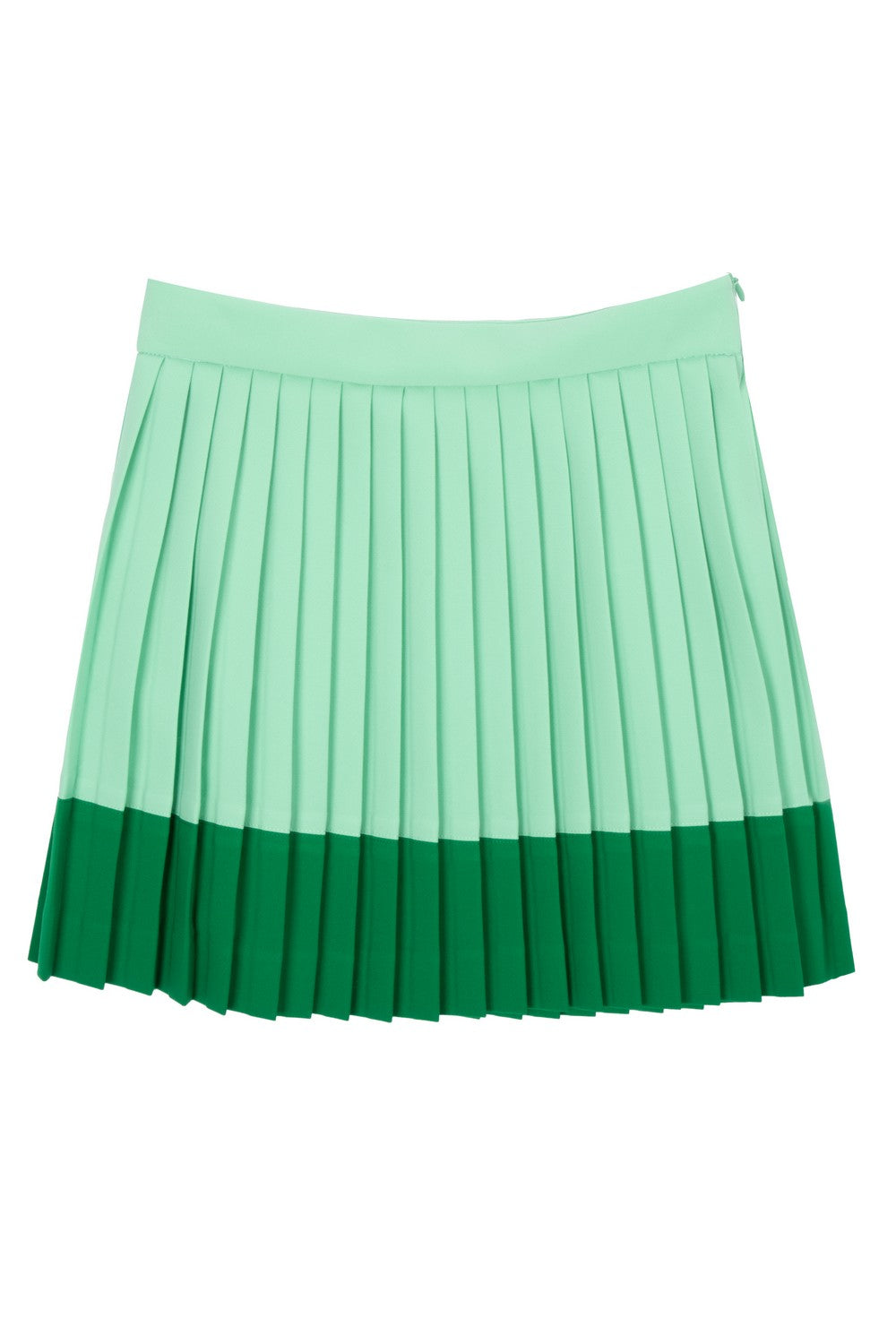 Bicolor pleated-crêpe skirt