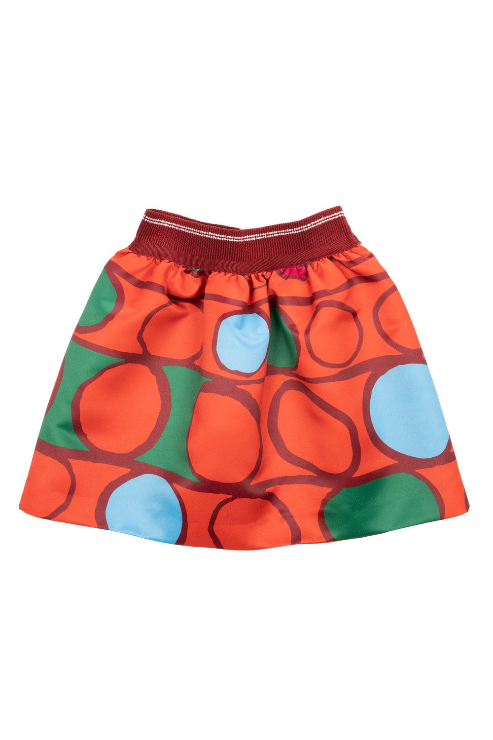 Maxi Circles-print satin skirt