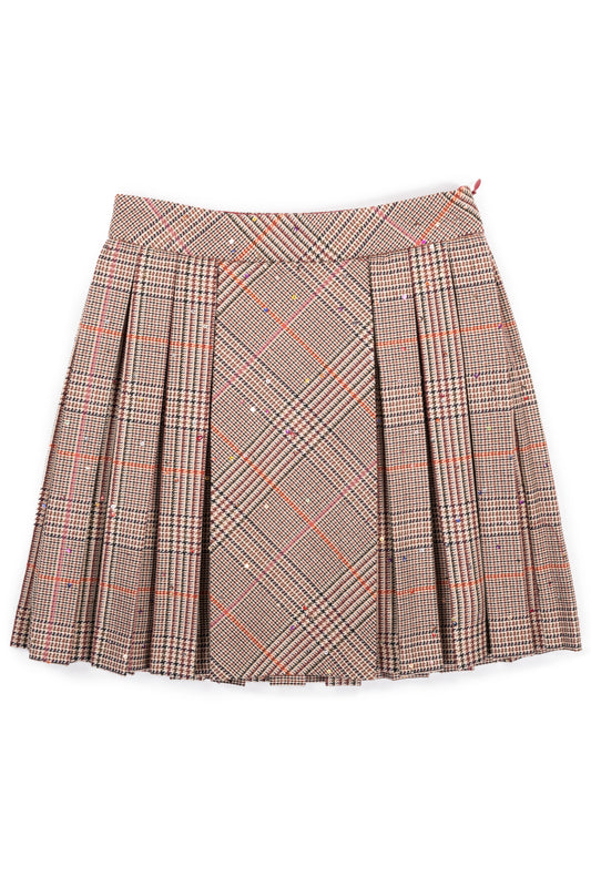 Gonna midi plissata in Principe di Galles