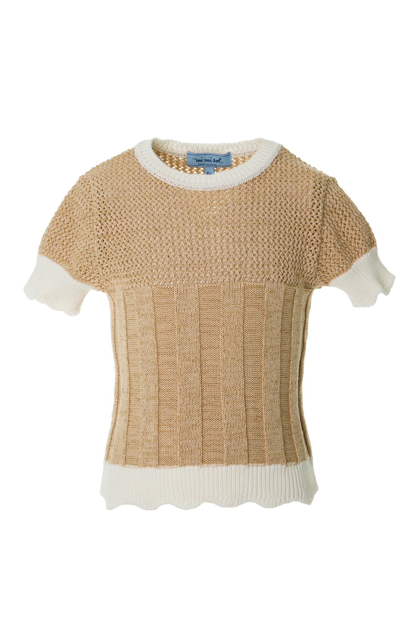 Lurex-cotton knit top