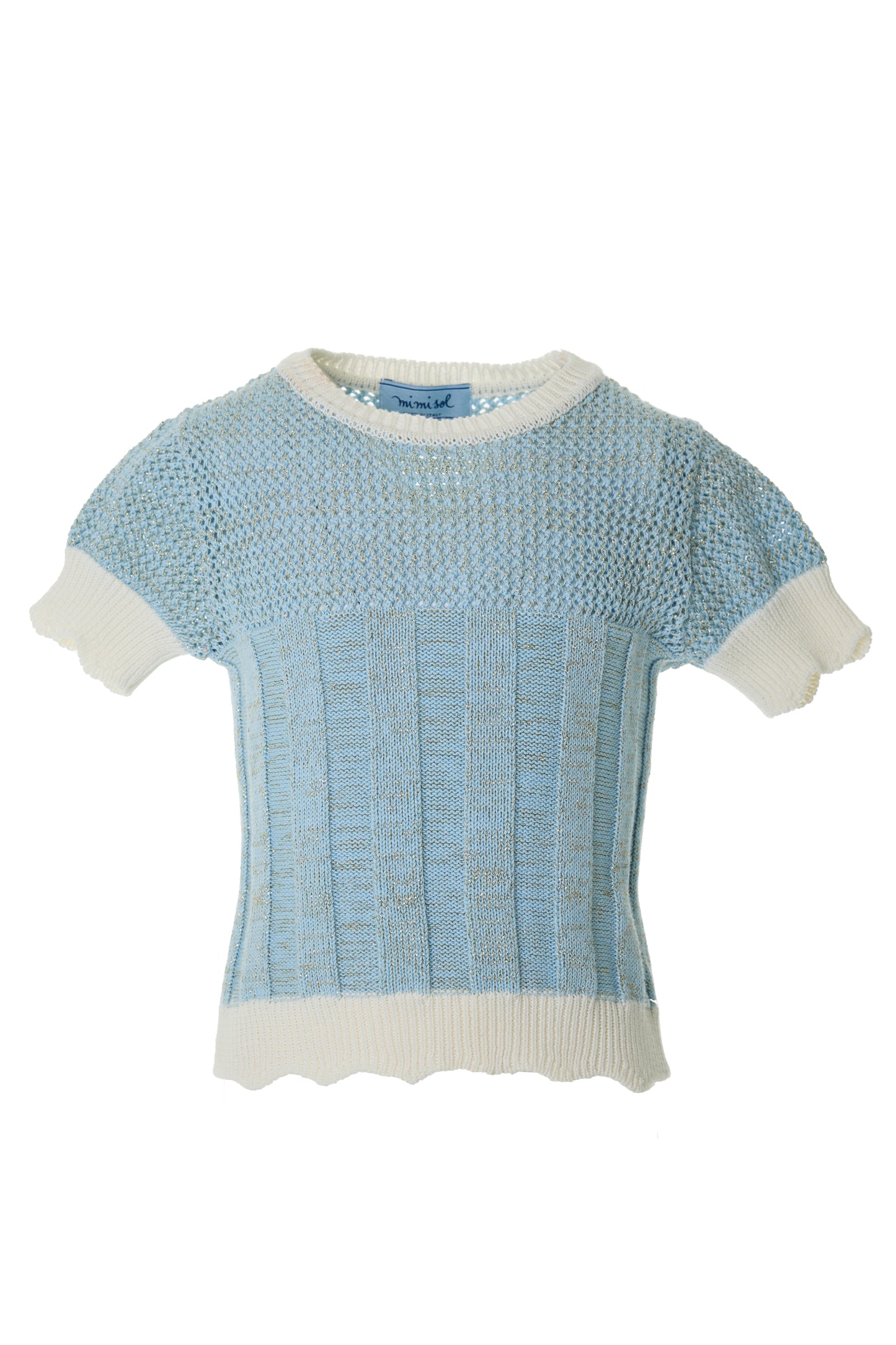 Lurex-cotton knit top