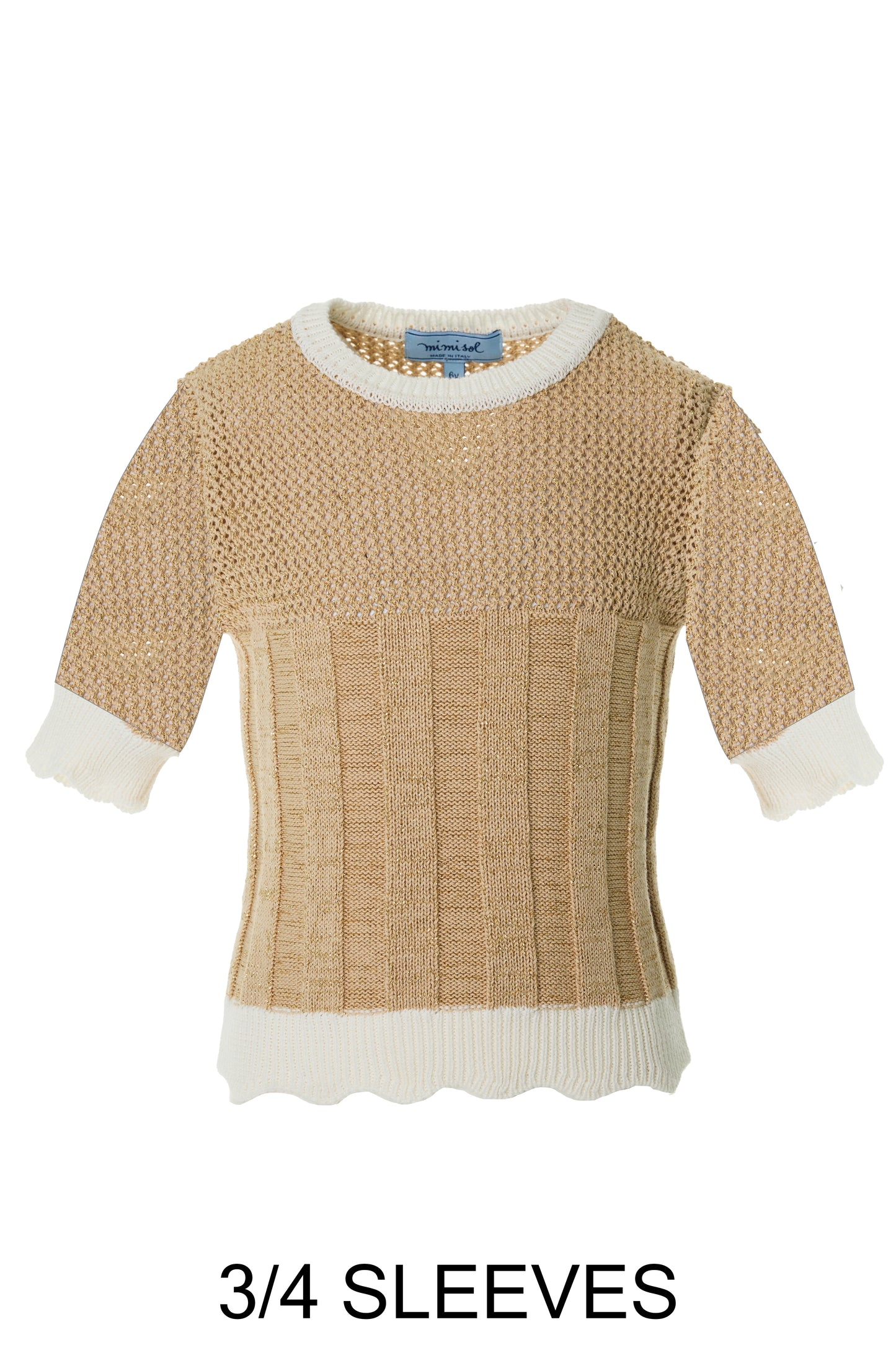 Lurex-cotton knit top