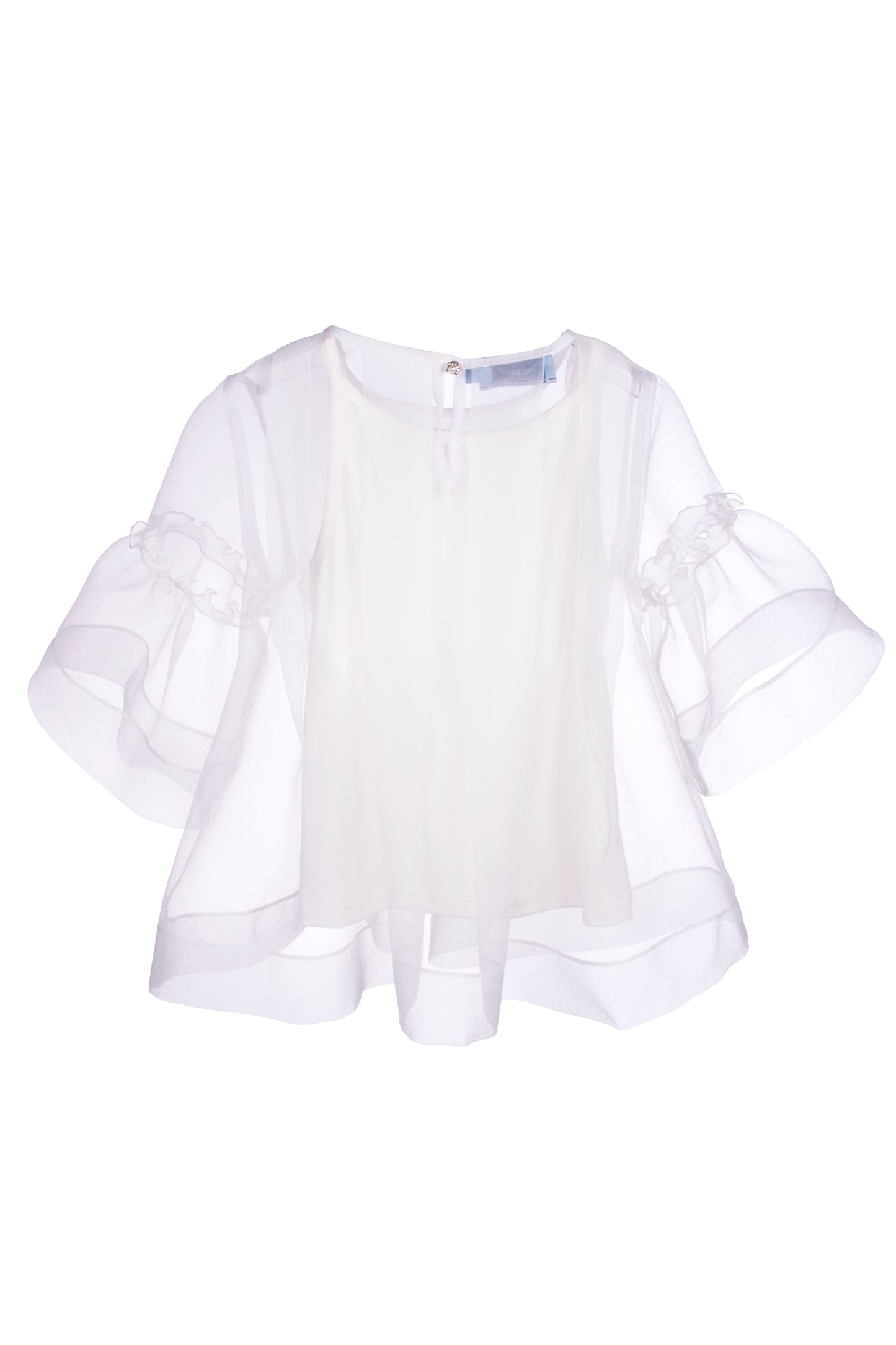 Top in organza con pieghe