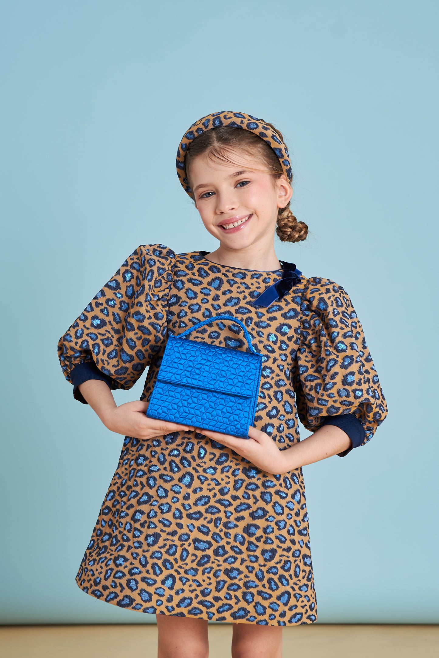 Abito in jacquard leopardato