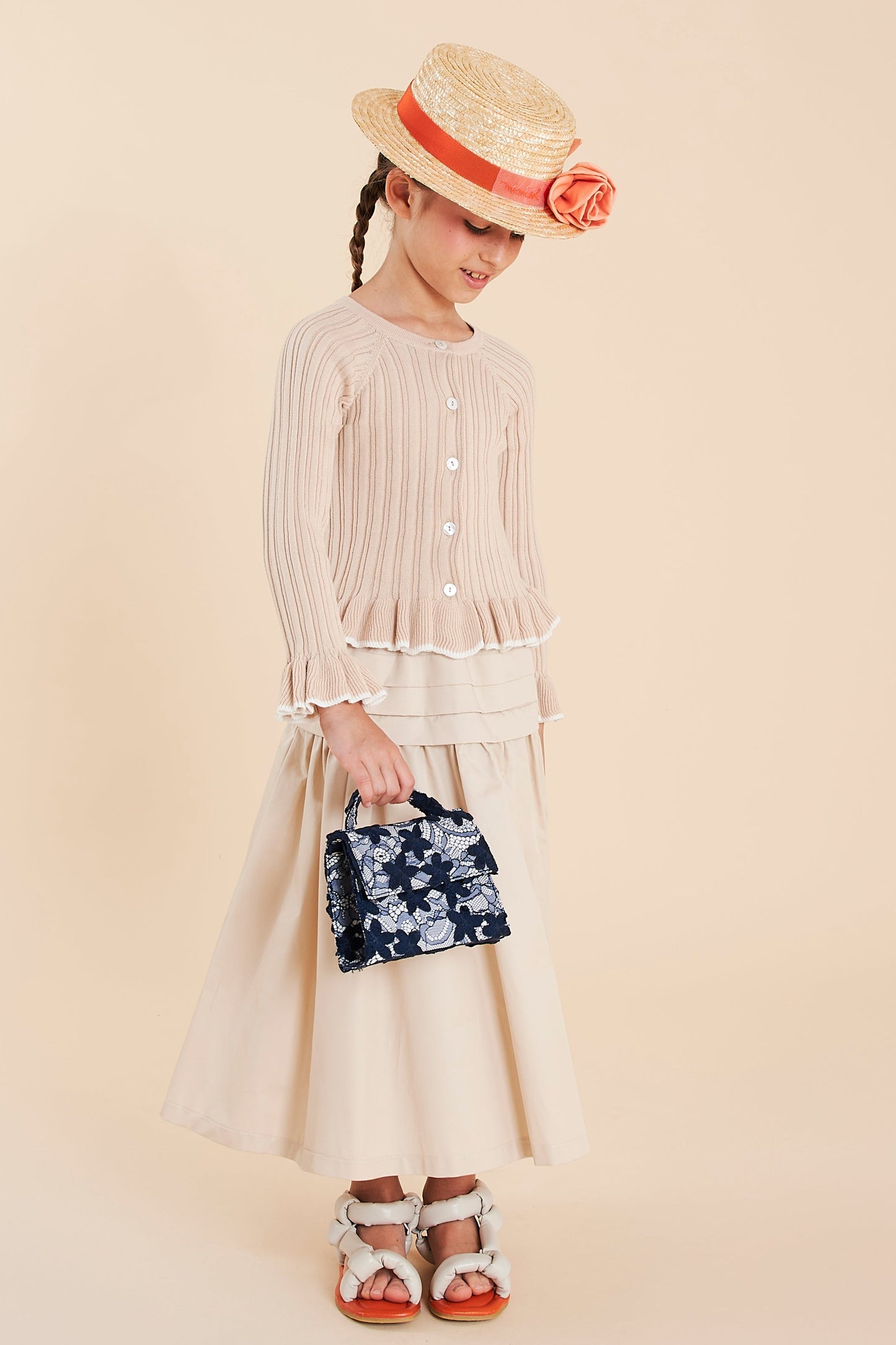 Gonnellone in cotone con baschina