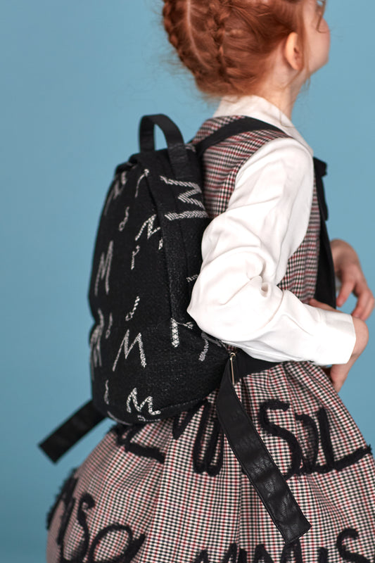 Knit-jacquard zipped backpack